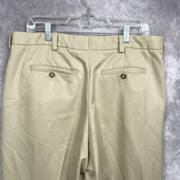 IZOD Golf Pants 36x32 Beige/Tan Fits (36x29) Performance Outdoors Pleated - Picture 4 of 9